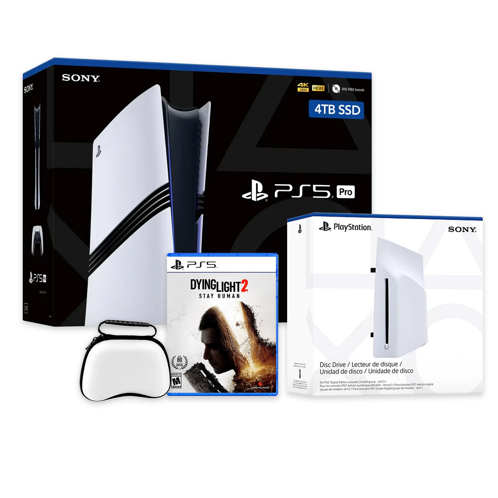 PlayStation 5 Pro 4TB SSD Console with Disc Drive, Wireless Controller and Case, Dying Light 2 Stay Human - CFI-7019 PS5 Pro PlayStation 5 Pro 4TB SSD Console with Disc Drive, Wireless Controller and Case, Dying Light 2 Stay Human - CFI-7019 PS5 Pro